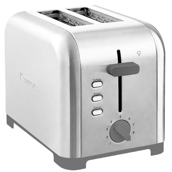 KENMORE Kenmore 2-Slice Toaster, Black Stainless Steel, Extra Wide Slots,  Bagel, Defrost, 9 Shade Settings KKTS2SS - The Home Depot