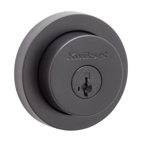 Kwikset 159 Series Matte Black Double Cylinder Round Deadbolt Featuring SmartKey