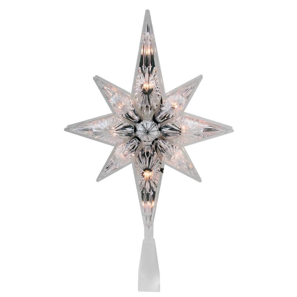 Clear Faceted Stellular Plastic Christmas Tree Topper