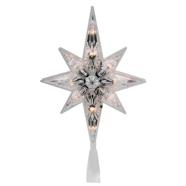 Northlight 10.75 in. Faceted Star of Bethlehem Christmas Tree Topper - Clear Lights