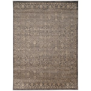 Colosseo Light Brown 5 ft. x 7 ft. Traditional Oriental Vintage Area Rug