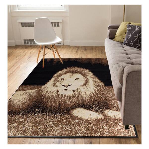 ALAZA Lion Black Head Collection Area Mat Rug Rugs for Living Room Bedroom Kitchen 2' x 6'