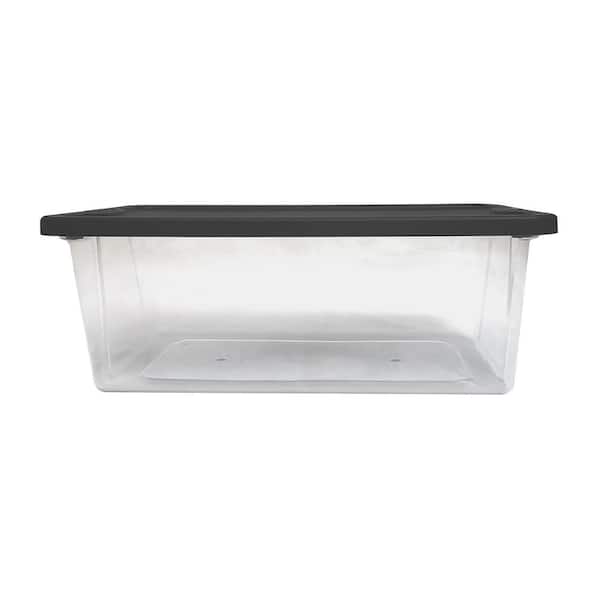 Innouse 40 Quart Under Bed Storage Bin with Wheels, 3 Packs Large Flat  Latch Box, Clear