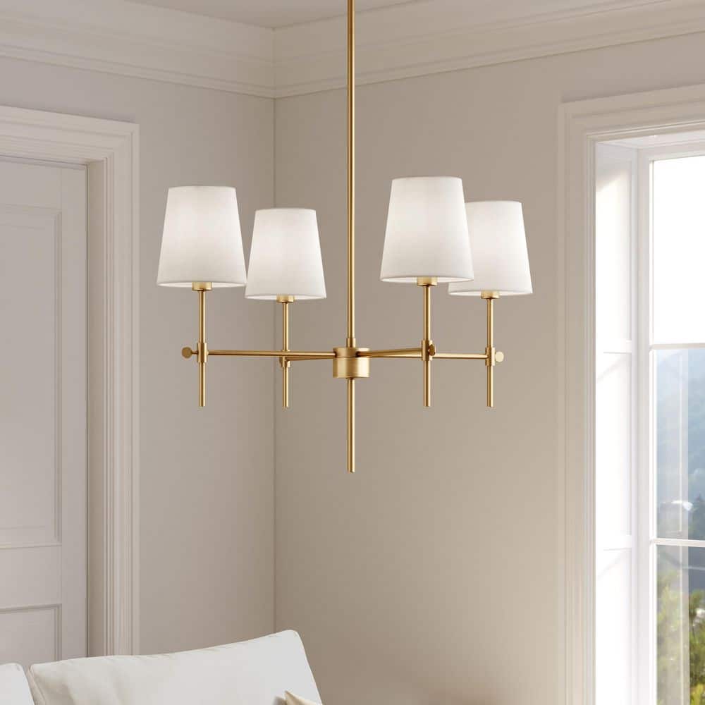 Clark 33.5" Brass Sputnik Pendant Light with Satin Accents