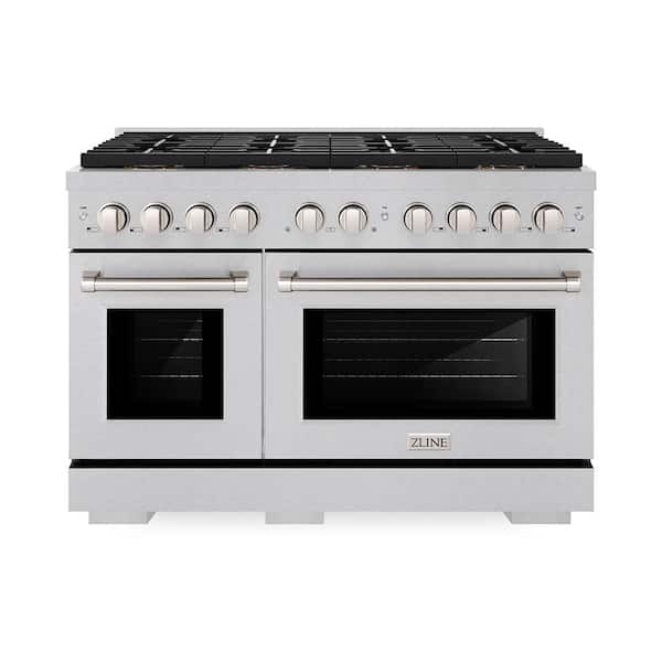 48 in. 6.7 cu. ft. Paramount Gas Range with 8-Burner DuoPro™ Cooktop and Dual Ovens in Satin Stainless Steel