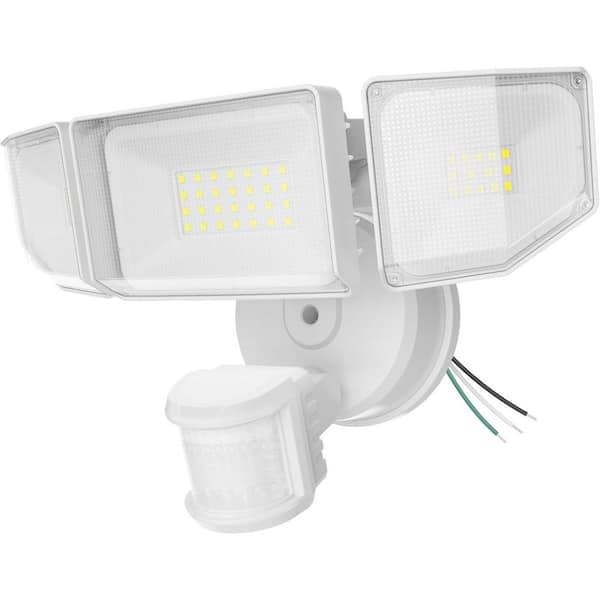 85W LED 8500 Lumen White Motion Sensing Dusk to Dawn Flood Light IP65 Waterproof 6500K 3 Head Outdoor 1 Pack