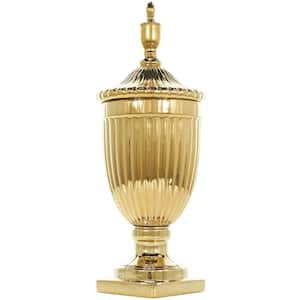 Gold Ceramic Tall Decorative Jars with Grooves