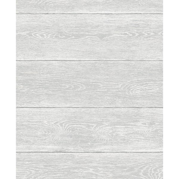 NextWall 30.75 sq. ft. Harbor Grey Woodgrain Vinyl Peel and Stick Wallpaper Roll