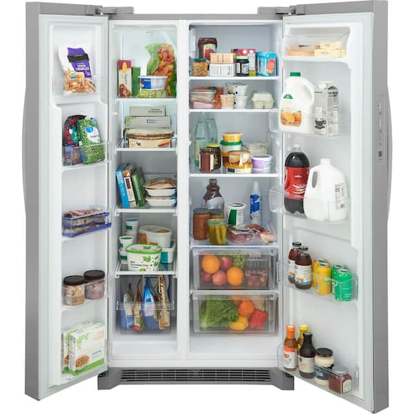 36 in. 26 cu. ft. Standard Depth Side-by-Side Refrigerator in Smudge-Proof Stainless Steel with CrispSeal Crispers