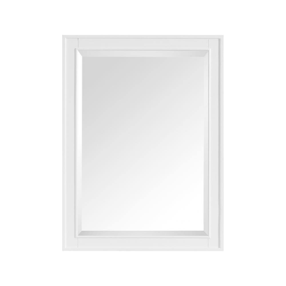 Contemporary Rectangular 32"x24" Brown Wood Wall Mirror