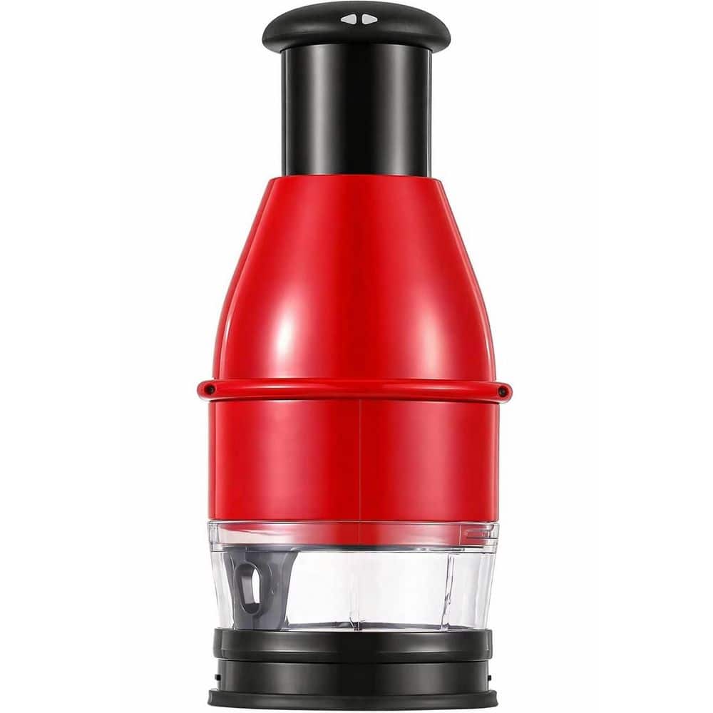 Red Manual Vegetable Chopper Dicer, Stainless Steel Blades, Easy Clean, Container, BPA Free, Dishwasher Safe price history on PriceWatchPro