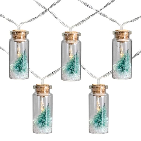 Northlight 3 ft. B/O Corked Bottle with Tree LED Warm White Christmas Lights - Set of 10