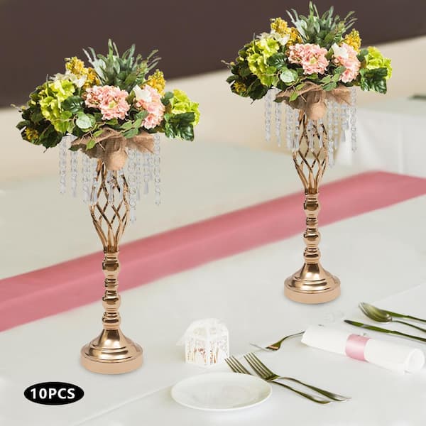 Center piece, gold flower center piece, wedding outlet center piece, gold home deocr