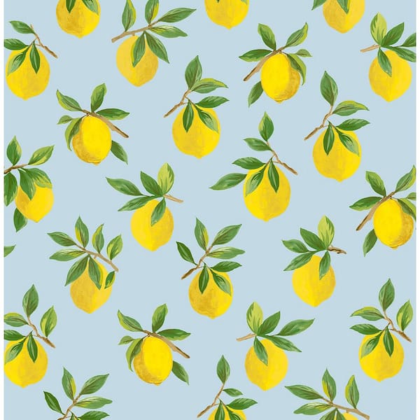 NextWall 30.75 sq. ft. Sky Blue Lemoncello Vinyl Peel and Stick Wallpaper Roll
