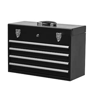 Flynama 20 in. Portable 3 Drawer Steel Tool Box with Metal Latch