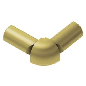 Rondec Satin Brass Anodized Aluminum 1/2 in. x 1 in. Metal 90 Degree Double-Leg Outside Corner