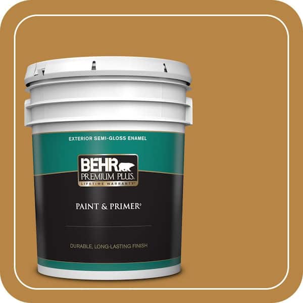 BEHR PREMIUM PLUS 5 gal. #M270-7 Wild Ginger Semi-Gloss Enamel Exterior Paint & Primer