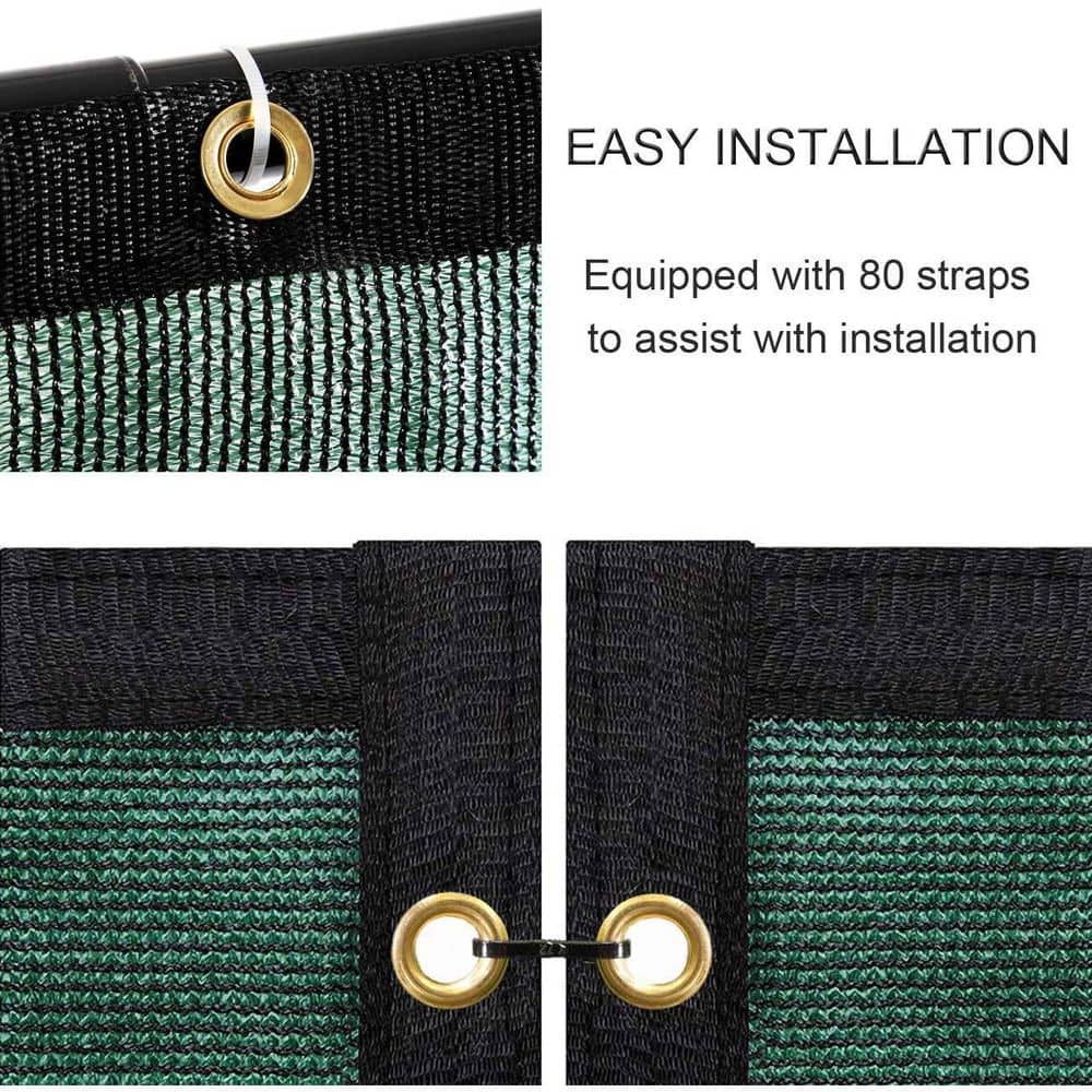 Green HDPE Garden Privacy Screen Fence with Brass Grommets