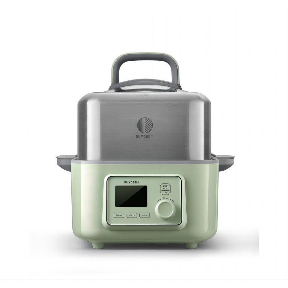 5 qt., Digital Multi-Functional Food Steamer, Quick Steam in 60s, Stainless Steel Steamer Tray, Green Food Steamer