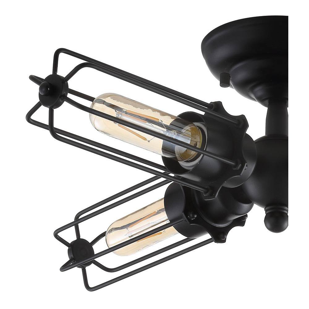Chase 20" Black Metal LED Flush Mount Drum Light
