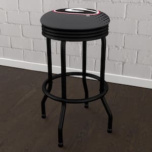 University of Georgia Reflection 29 in. Black Backless Metal Bar Stool with Vinyl Seat