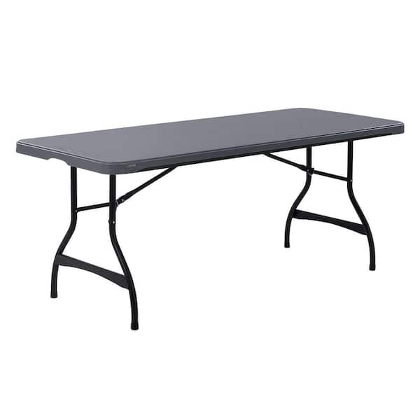 6 ft. Gray Nesting Resin Folding Table (Commercial)