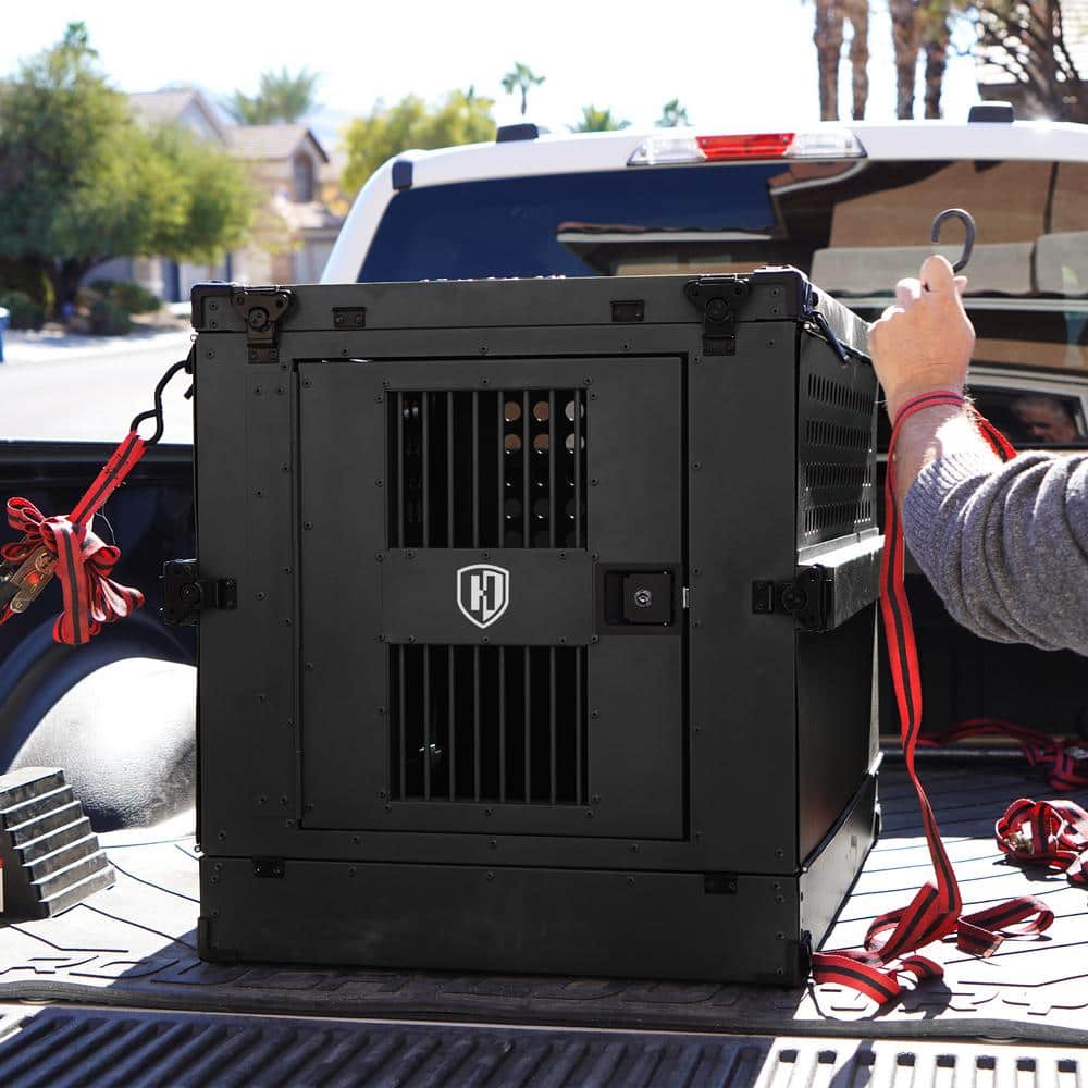 X-Large Black Aluminum Collapsible Dog Crate
