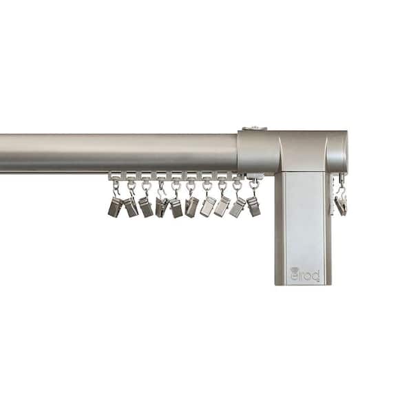 Erod 26 - 40 in. Side-Open Remote Control Telescoping Drapery Rod Kit in Nickel