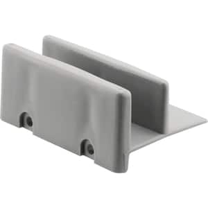 Sliding Shower Door Bottom Guide, 1/2 in. Channel, Plastic Construction, Gray, 2-Fastener Installation 2-pack)