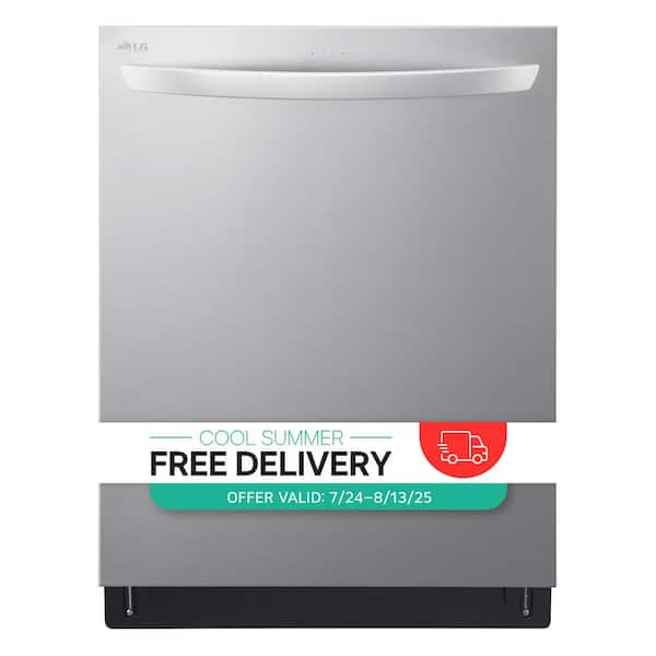 24 in. in PrintProof Stainless Steel Top Control Dishwasher with Towel Bar, TrueSteam and QuadWash