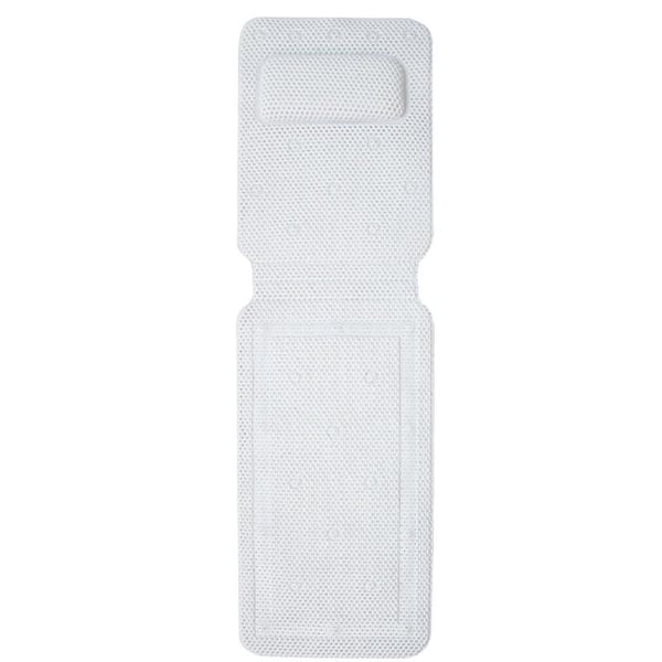 Adrinfly Bath Pillow, Full Body Spa Bath Mattress Cushion Pillow Soft Quilted Bathtub Mat with Breathable Mesh Cloth in White