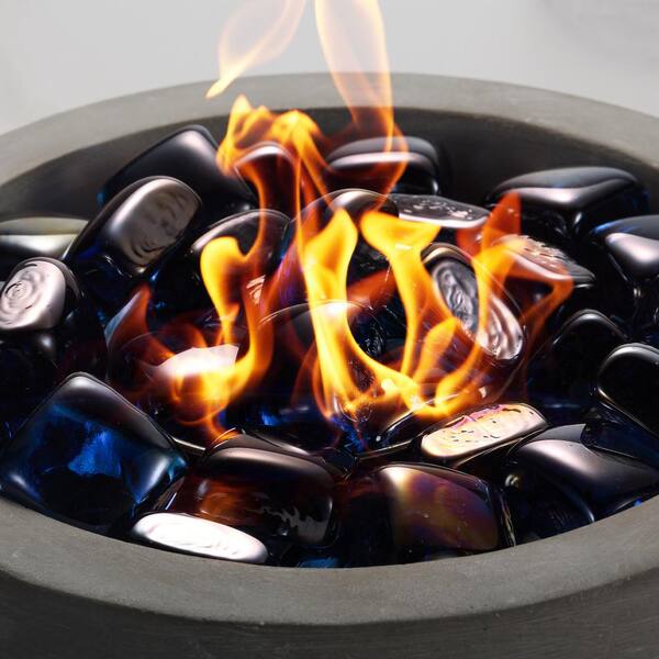 Fireplace Fire Pit Glass Rocks 40 Lbs 1/4" GUNMETAL GREY REFLECTIVE FireGlass 