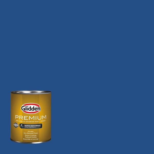 Glidden Premium 1 qt. PPG1161-7 Brilliant Blue Semi-Gloss Exterior