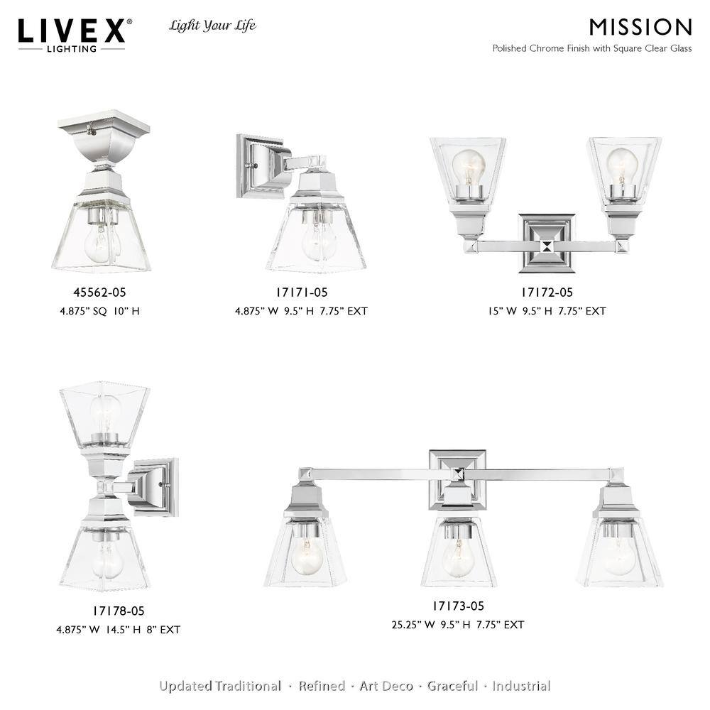 Whitfield Polished Chrome 1-Light LED Flush Mount with Clear Glass
