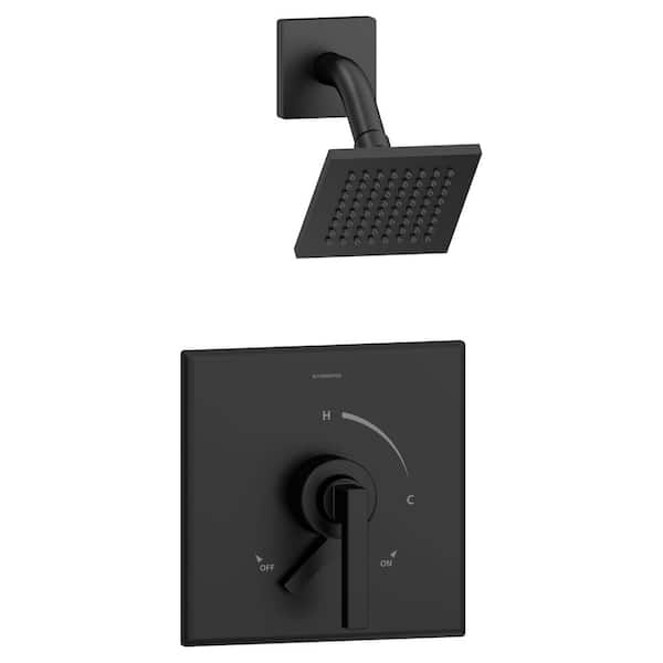 Symmons Duro 1.5 GPM 1-Handle Wall-Mounted Shower Trim with Volume Control in Matte Black (Valve not Included)