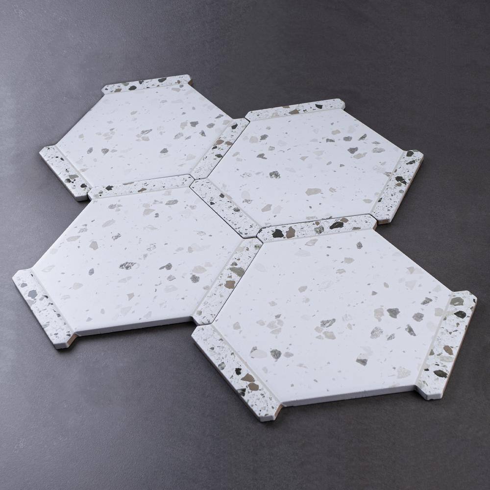 Blianco White Hexagon Matte Porcelain Wall & Floor Tile