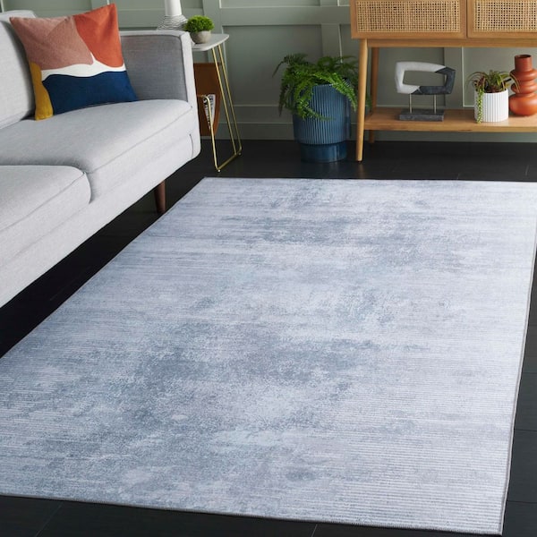 Malibu Gray 9 ft. x 12 ft. Machine Washable Gradient Distressed Area Rug