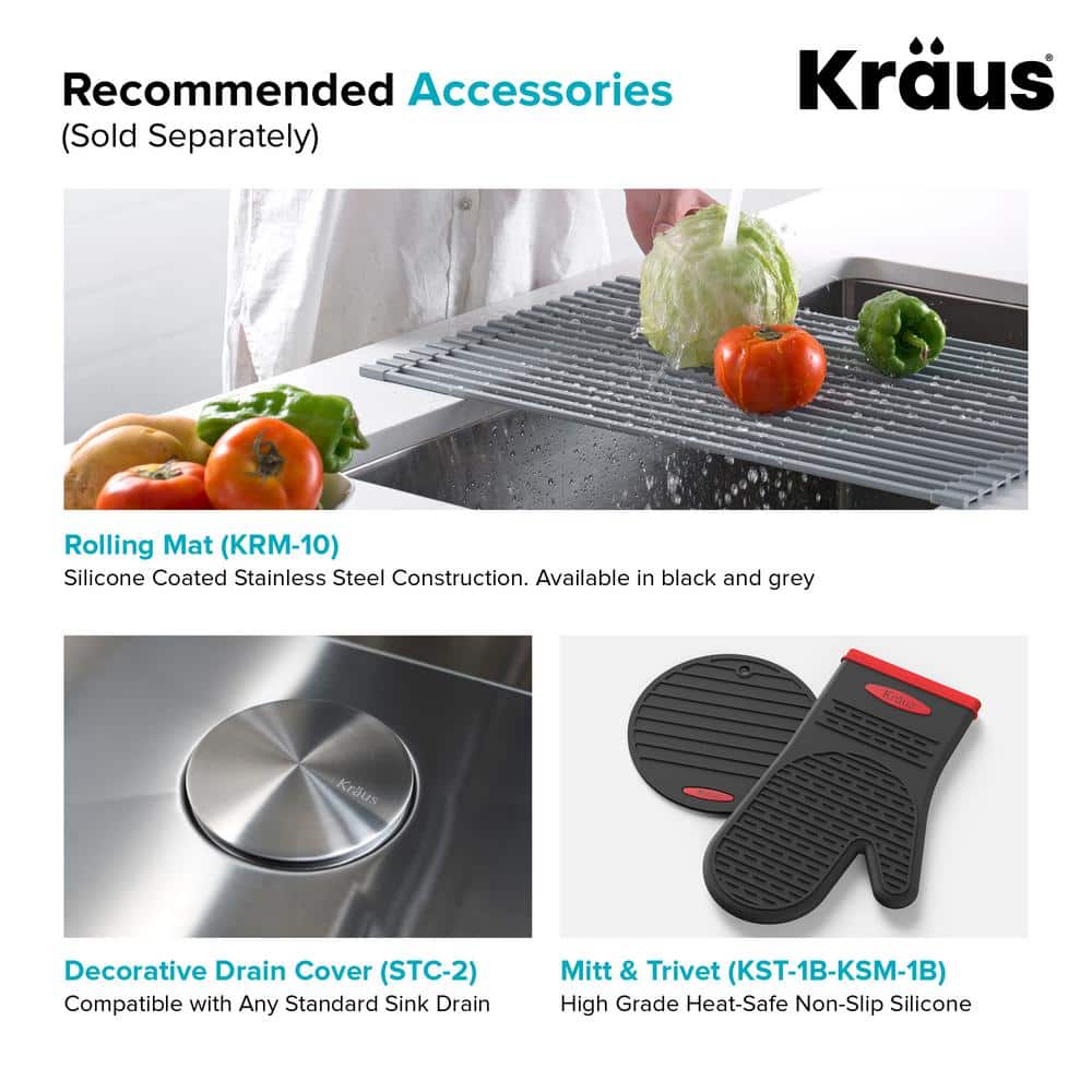 32-Inch Stainless Steel Undermount Kitchen Sink with Faucet and Accessories