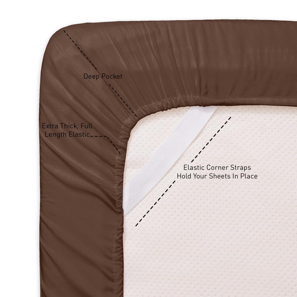 Brown Queen Ultra Soft Microfiber 4-Piece Sheet Set