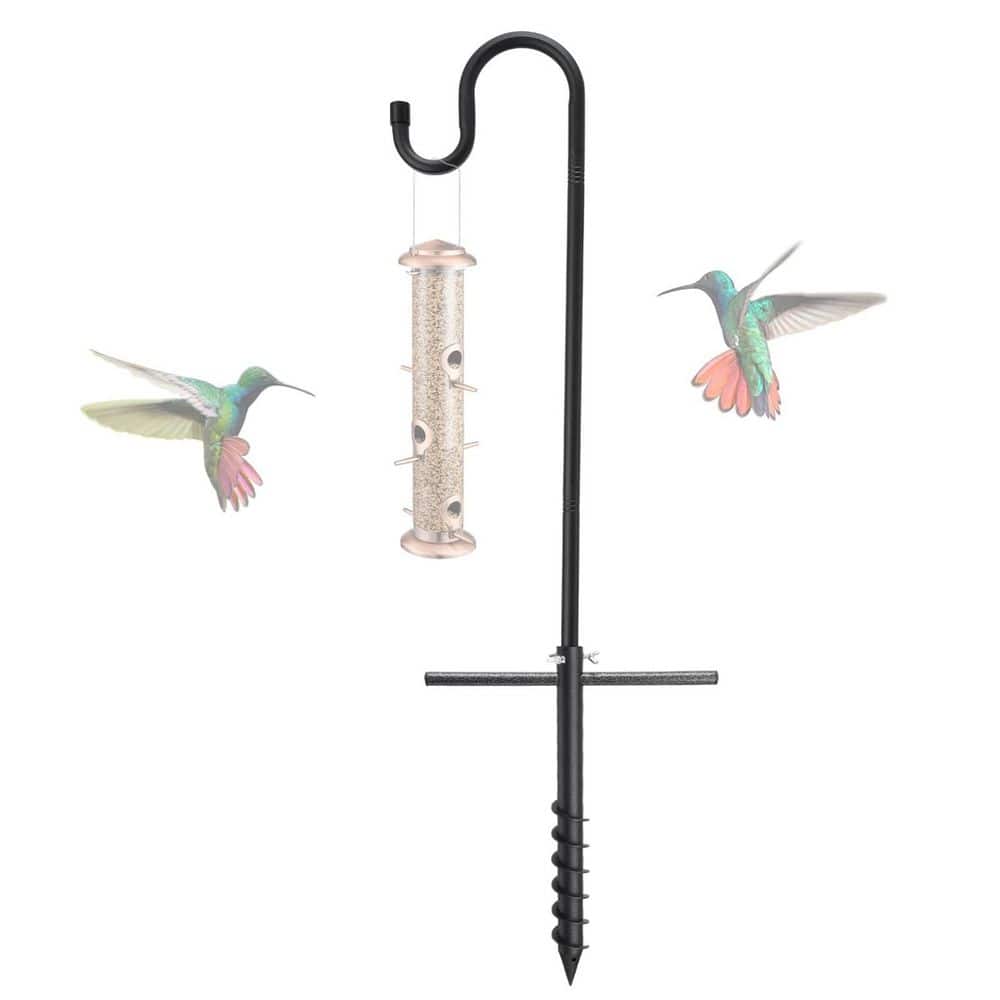 78 in.  Black Metal Shepherds Hooks, Hummingbird Feeders Stand with Stable Ground Anchor price history on PriceWatchPro