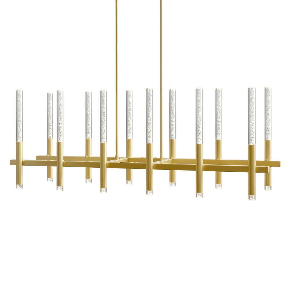 Dragonswatch Satin Gold Integrated LED 12-Light Chandelier