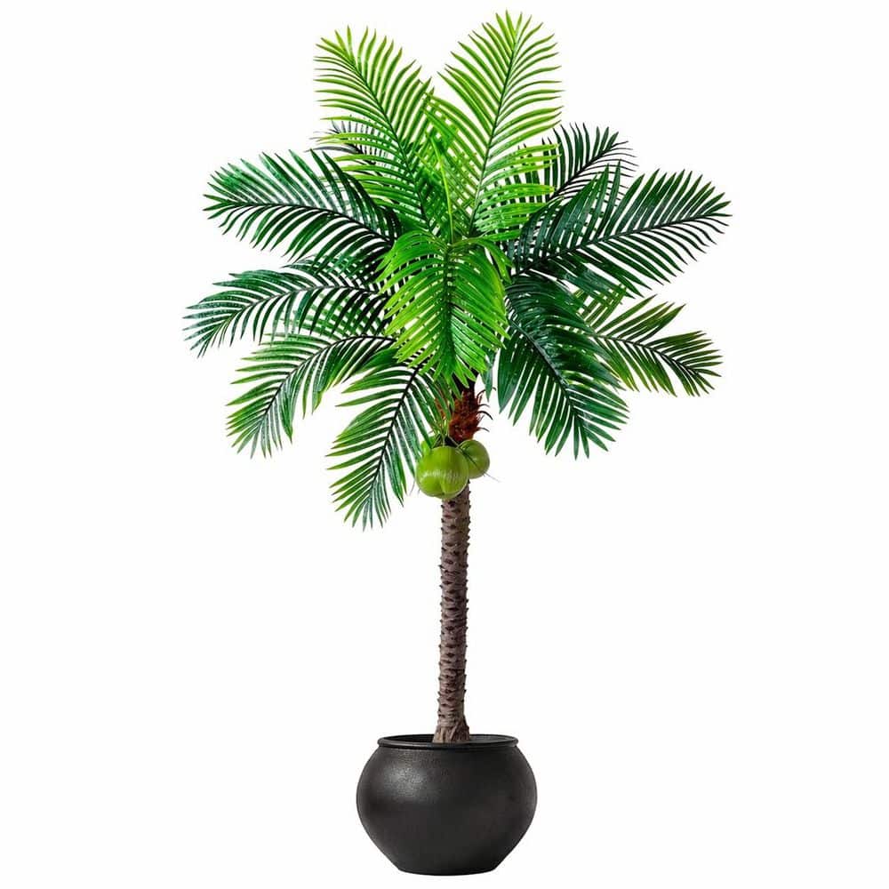 Afoxsos 7.2 in. Artificial Green Indoor/Outdoor Palm Tree Tropical