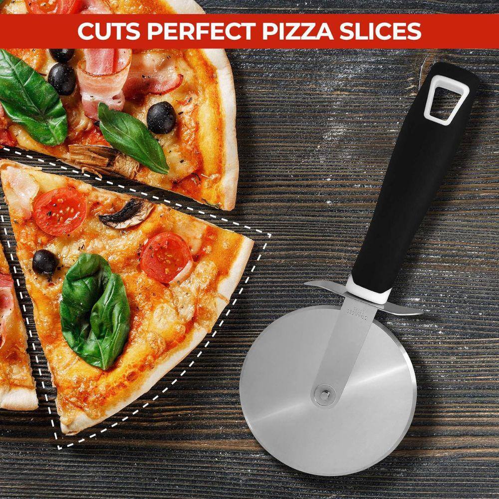 Ergonomic Black Stainless Steel Pizza Cutter Wheel