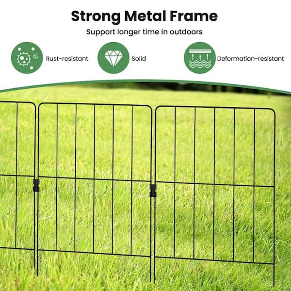 AOPSPS 25 Pack Rustproof Decorative Garden Fence Set for Dog