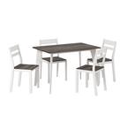 Miley 5-Piece Gray and White Dining Table Set