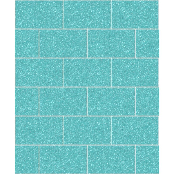Crown Joan Aqua Tile Vinyl Peelable Wallpaper (Covers 56.4 sq. ft.)