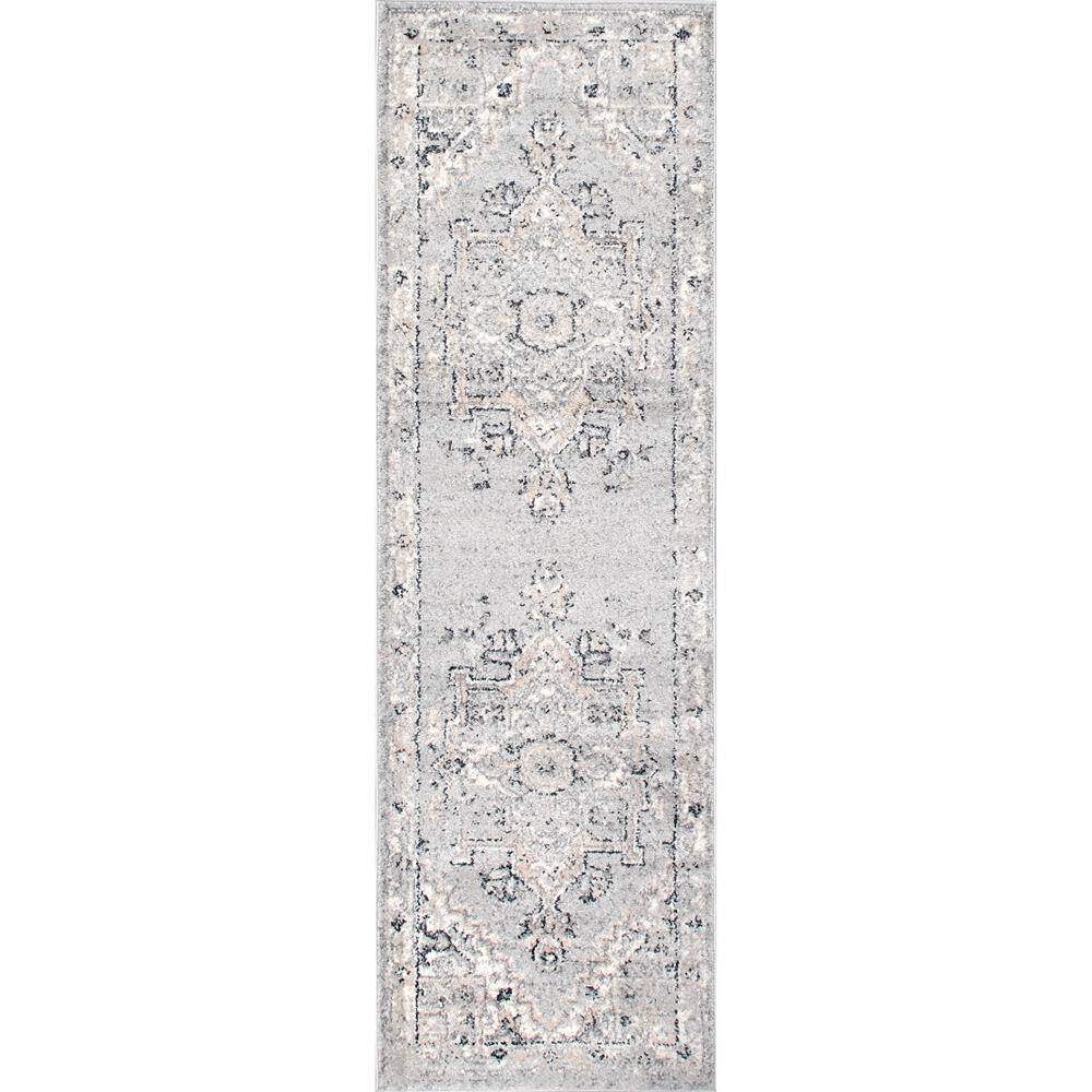 nuLOOM Essa Vintage Light Gray 2 ft. x 6 ft. Runner Rug ACSD05A206