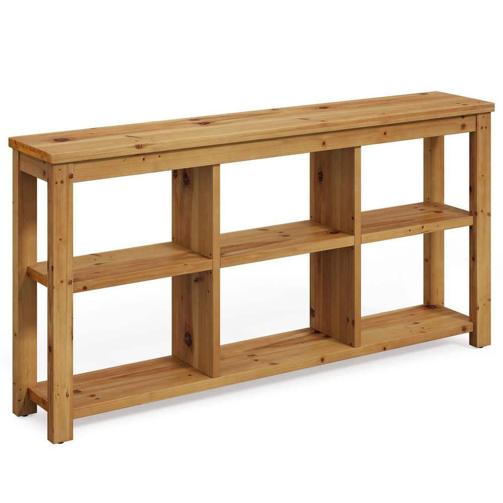 BYBLIGHT Turrella 63 in. Brown Rectangle Solid Wood Console Table Console  Sofa Table Narrow Entryway Table with 6 Storage Cubes BB-JW1206SQ - The  Home Depot, image size:1000x1000