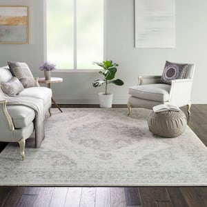 Tranquil Ivory/Grey 9 ft. x 12 ft. Persian Vintage Area Rug