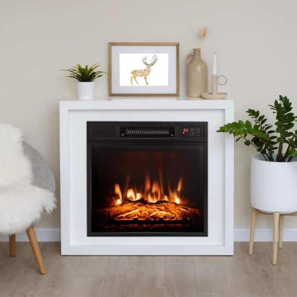 18 in. 1400-Watt Ventless Electric Fireplace Inserted with Adjustable LED Flame